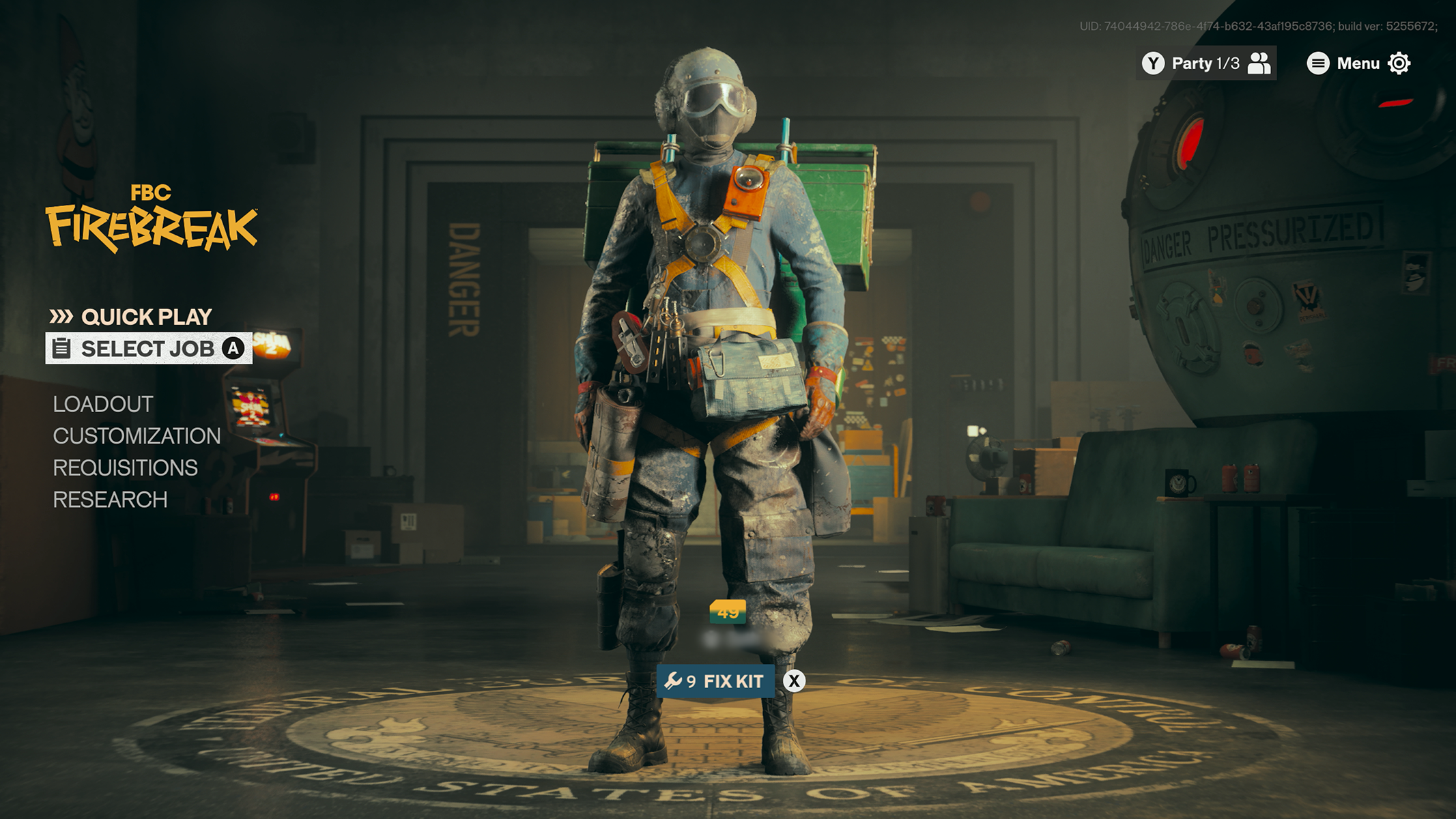 FBC Firebreak screenshot of the loading screen with the main menu.