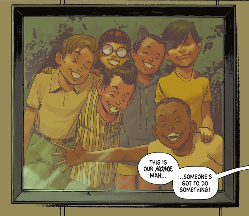 Absolute Batman cast featuring a young Bruce Wayne with a young Batman Rogues Gallery.