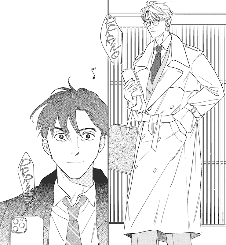 Harue and Fujishima meeting for the first time in Lovers on the Last Train by Dayoo.